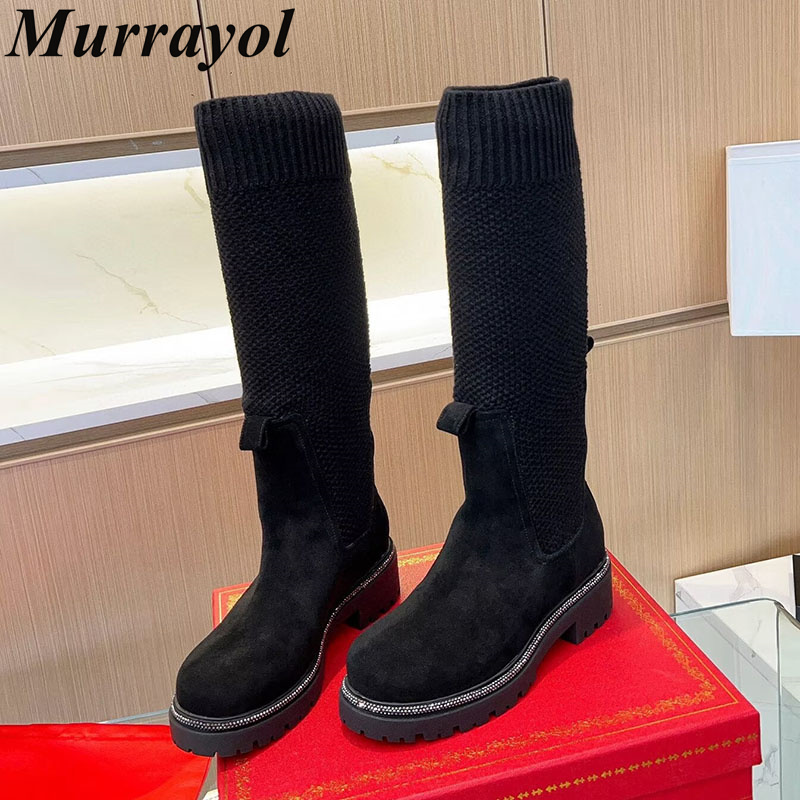 Knee High Sock Women - Botki za kolano Jesień Zima Zamszowe